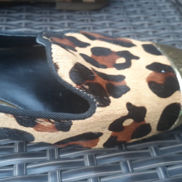 Metallic toe Leopard print Jessica Simpson flats Size 10 - Picture 8 of 10